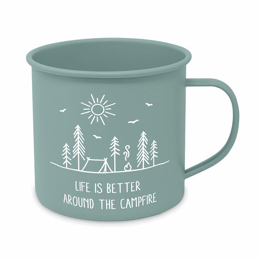 PPD Pure Campfire Happy Metal Mug, Henkelbecher, Kaffeebecher, Becher, Tasse, Metall, 350 ml, 180002320