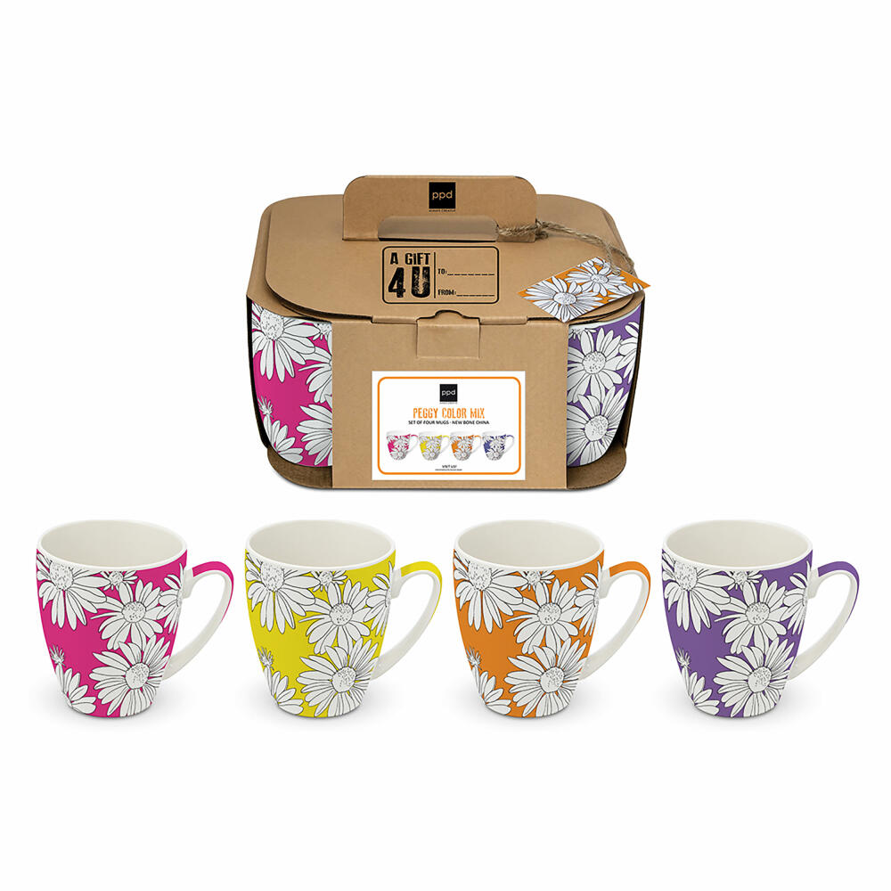 PPD Peggy Color Mix 4 Mug Set, set of 4, mug, coffee mug, cup, New Bone China, 350 ml, 160202341