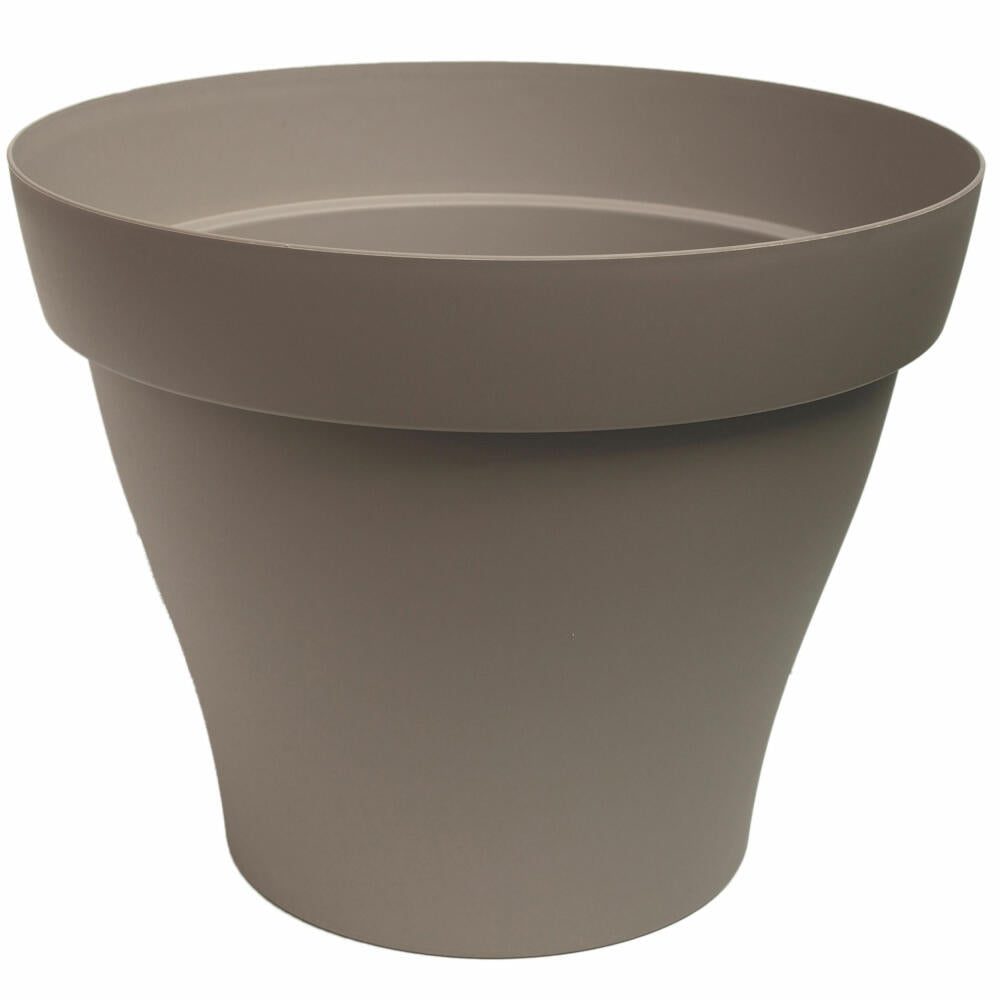 Poétic Romeo Round, flowerpot, flower tub, flower pot, planter, plastic, taupe, Ø 29 cm, PRO30TA