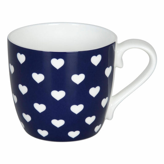 Könitz Hearts Dark Blue Becher, Herzen, Tasse, Kaffeetasse, Bone China, Dunkelblau, 400 ml, 11 2 057 2332