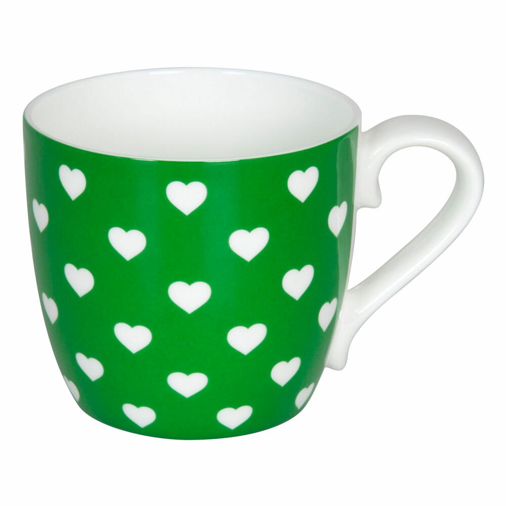Könitz Hearts Apple Mug, Hearts, Cup, Coffee Cup, Bone China, Green, 400 ml, 11 2 057 2334