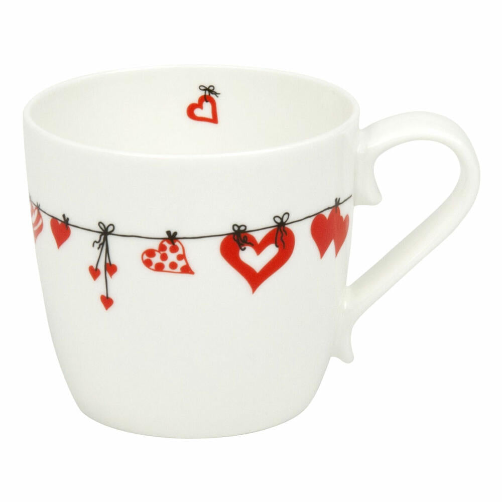 Könitz HEARTS Clothes Mug, Cup, Coffee Cup, Bone China, Hearts, 415 ml, 11 2 057 1919