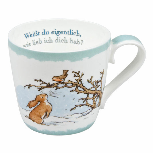 Könitz Weißt Du Eigentlich Becher, Winter, Tasse, Kaffeetasse, Bone China, Hasen, 415 ml, 11 2 057 1527