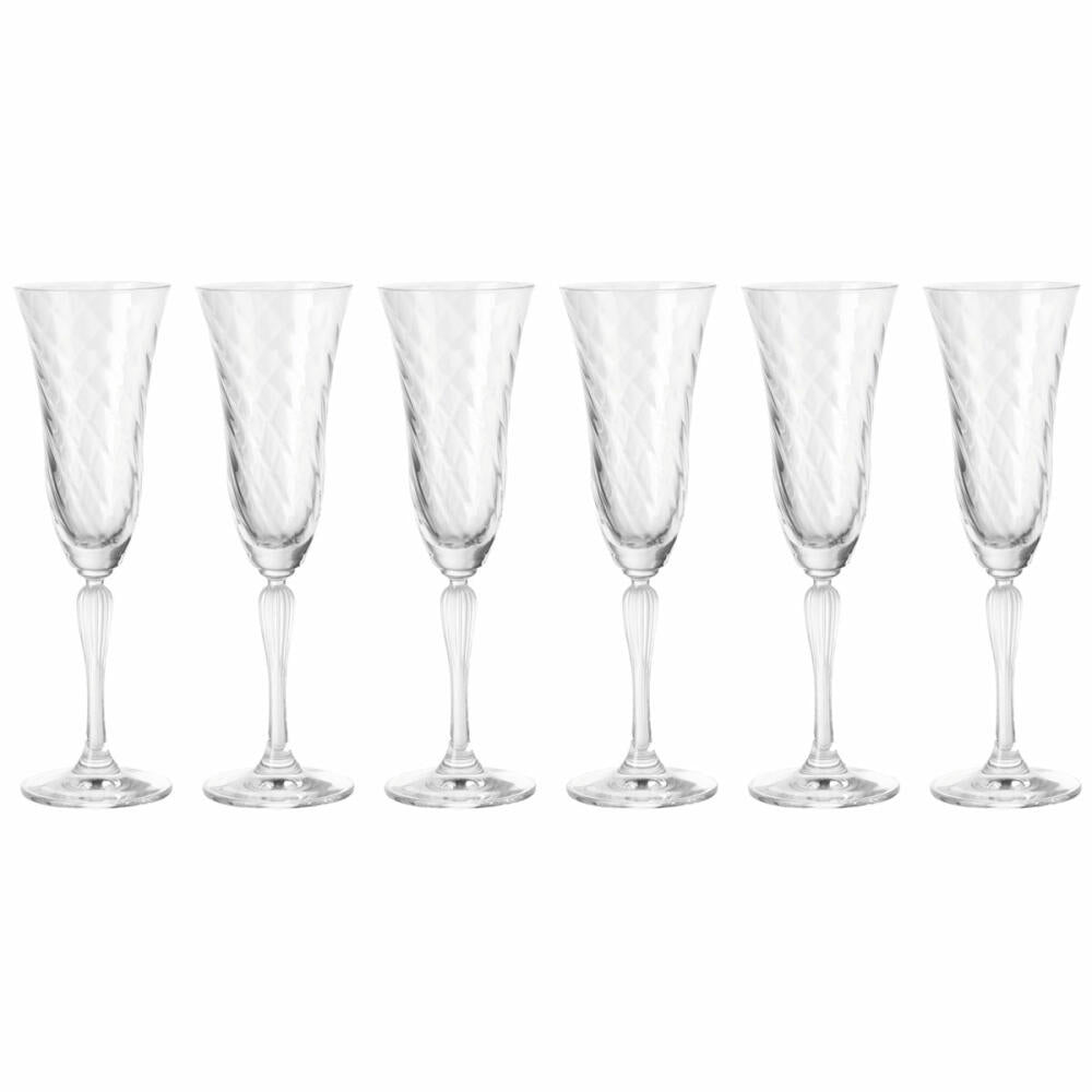 Leonardo Volterra champagne glass set of 6, champagne flute, champagne flute, clear glass, glass, 80 ml, 17736