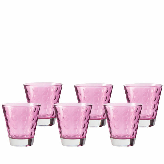 Leonardo Optic Whiskeybecher 6er Set, Whiskey, Whisky Glas, Tumbler, Glas, Viola, 140 ml, 17990
