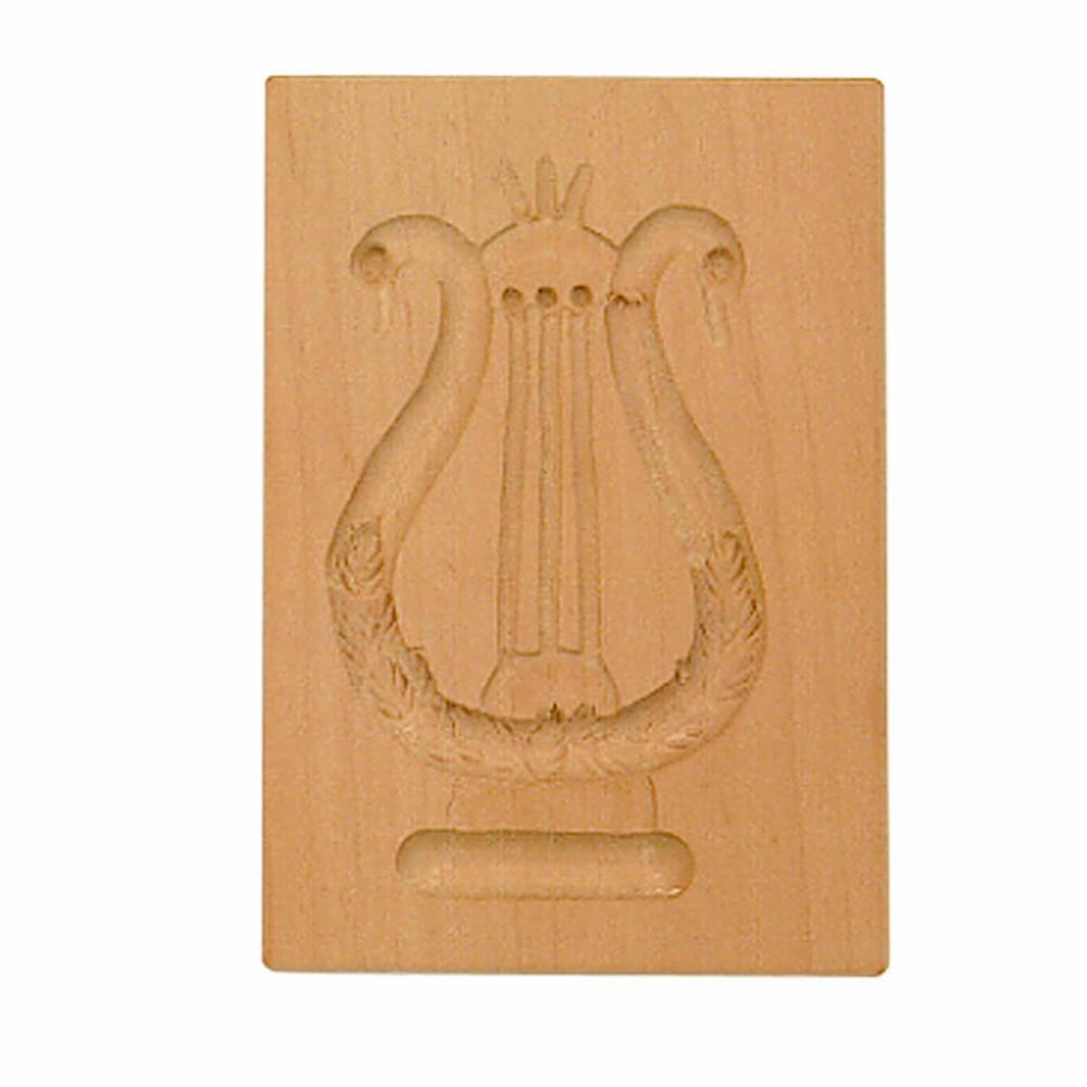 Städter Springerle-Model Harfe, Holz-Prägeform, Plätzchenform, Spekulatiusform, Holz, 5.5 x 8 cm, 841192