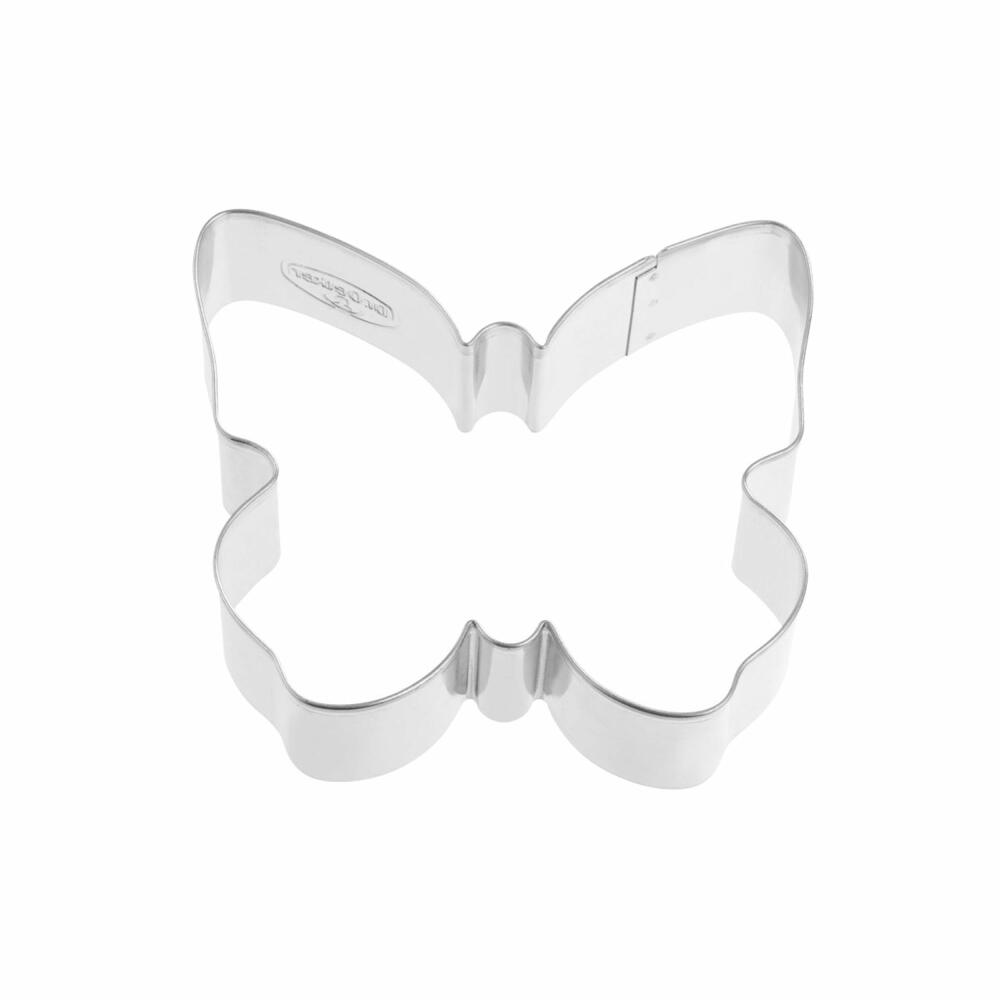 Dr. Oetker Golden Easter Ausstecher Schmetterling Klein, Plätzchenform, Plätzchen Form, Ausstechform, Weißblech, Silber, 7 cm, 1883