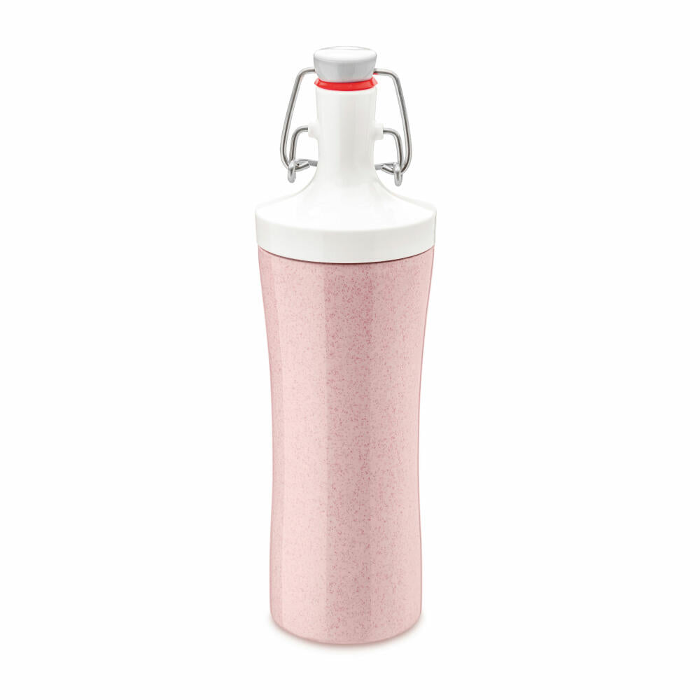 Koziol Plopp To Go Trinkflasche, Trink Flasche, Outdoorflasche, Getränkflasche, Wasserflasche, Kunststoff, Organic Pink / Cotton White, 25.3 cm, 3796315