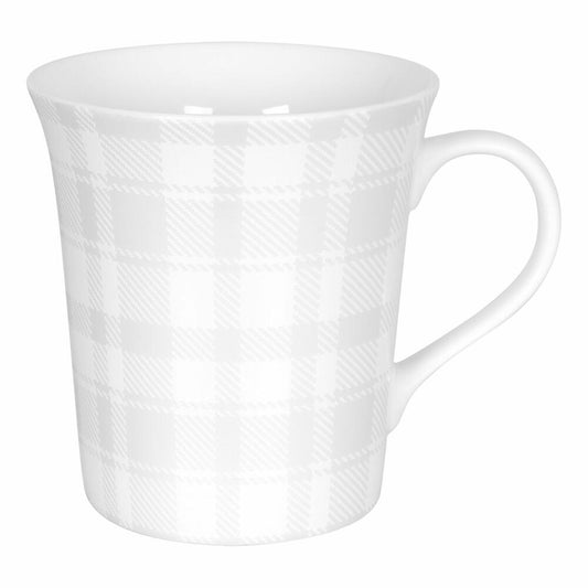 Könitz White Silence Tartan Becher, Tasse, Kaffeebecher, Teetasse, Porzellan, 310 ml, 11 1 100 2391