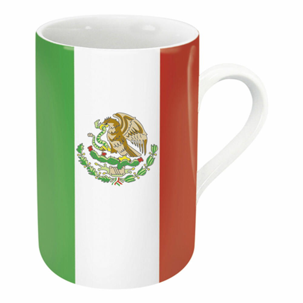 Könitz Flaggenbecher Mexiko, Becher, Tasse, Kaffeetasse, Porzellan, Mexikanische Flagge, 310 ml, 11 1 003 0997