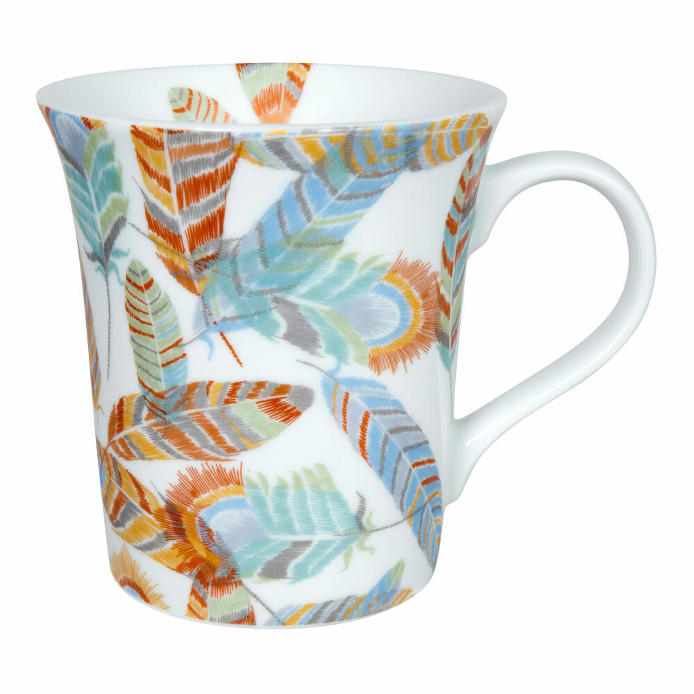 Könitz Becher Shiny - Feathers, Kaffeebecher, Tasse, Kaffeetasse, Porzellan, 410 ml, 11 1 100 2619