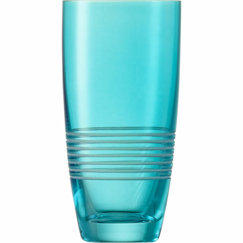 Eisch Longdrinkglas Centro, Trinkglas, Wasserglas, Longdrink Glas, Kristallglas, Türkis, 480 ml, 70110403