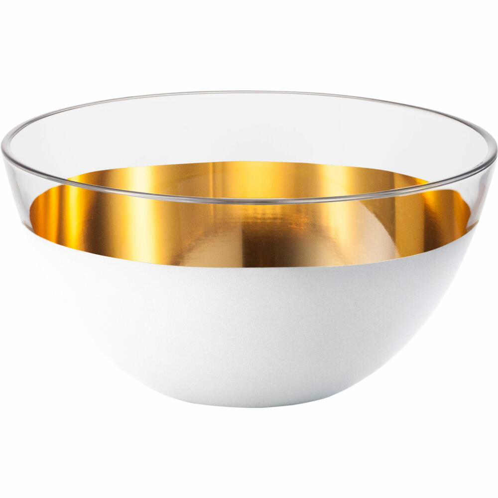 Eisch Schale Cosmo pure white, Müslischale, Dessertschale, Dekoschale, Kristallglas, Gold / Weiß, Ø 14 cm, 77456714