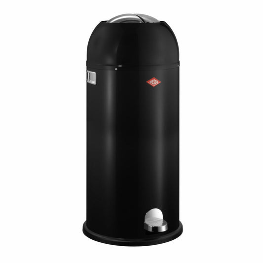 Wesco Mülleimer Kickmaster Maxi, Abfallsammler, Tretabfallsammler, Stahlblech, Schwarz, 40 L, 180731-62