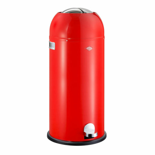 Wesco Mülleimer Kickmaster Maxi, Abfallsammler, Tretabfallsammler, Stahlblech, Rot, 40 L, 180731-02