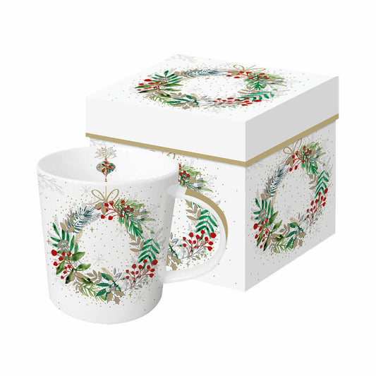 PPD Festive Wreath Trend Mug, in Geschenkbox, Tasse, Teetasse, Kaffee Becher, 350 ml, 604553