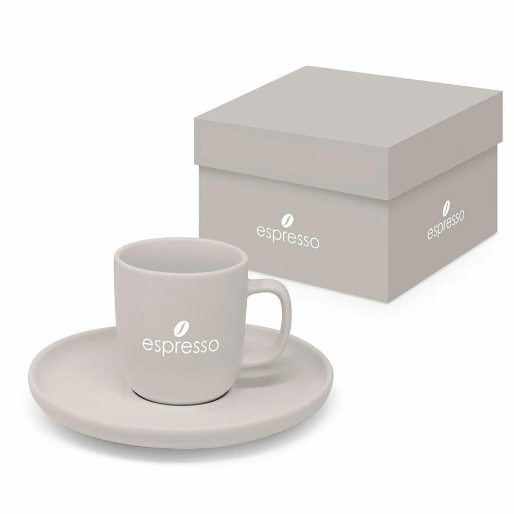 PPD Pure Taupe Matte Espresso, mit Untertasse, Espressotasse, Tasse, Kaffeetasse, 75 ml, 604616