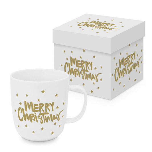 PPD Merry Christmas gold Matte Mug, in Geschenkbox, Tasse, Teetasse, Kaffee Becher, 400 ml, 604546