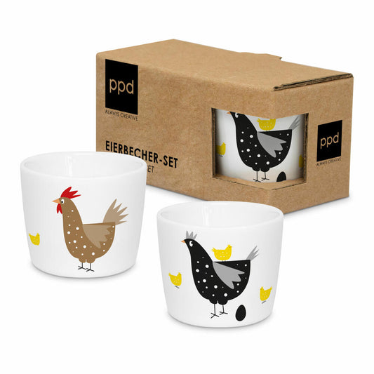 PPD Breakfast Club Egg Cup Set, 2-piece, egg cup, egg holder, New Bone China, 604802