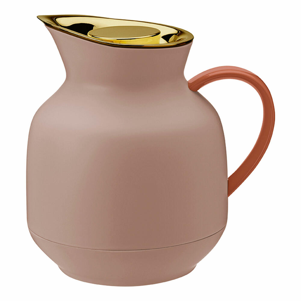 Stelton Isolierkanne Amphora für Tee, Teekanne mit Glaseinsatz, Thermokanne, Kunststoff, Soft Peach, 1 Liter, 222-2