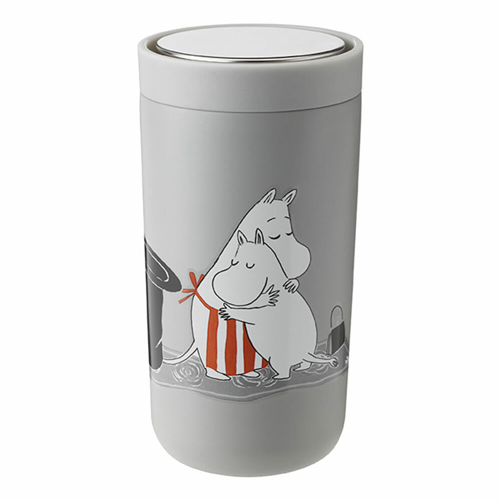 Stelton To Go Click Mug Moomin, Drinking Mug, Cup, Stainless Steel, Plastic, Soft Light Grey, 200 ml, 1370-4