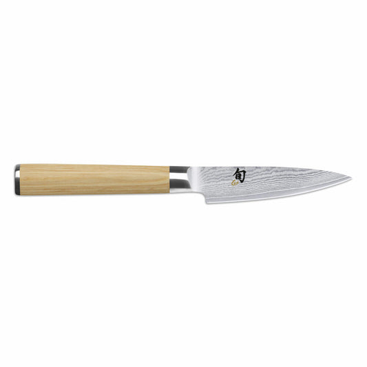 Kai Officemesser Shun Classic White, Küchenmesser, Pakkaholzgriff, Damaszenerstahl, Klingenlänge 9 cm, DM-0700W