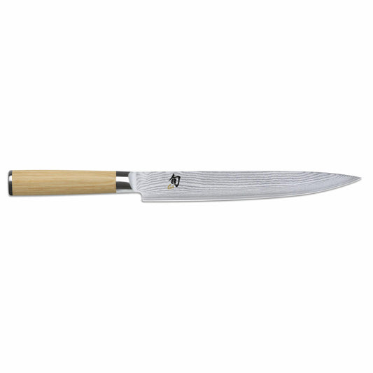 Kai Schinkenmesser Shun Classic White, Küchenmesser, Pakkaholzgriff, Damaszenerstahl, Klingenlänge 23 cm, DM-0704W