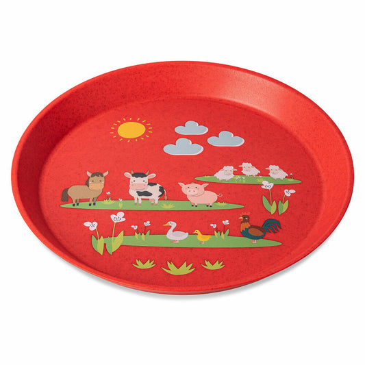 Koziol kleiner Teller Connect Plate Farm, Speiseteller, Kunststoff, Organic Red, 20.5 cm, 1422676