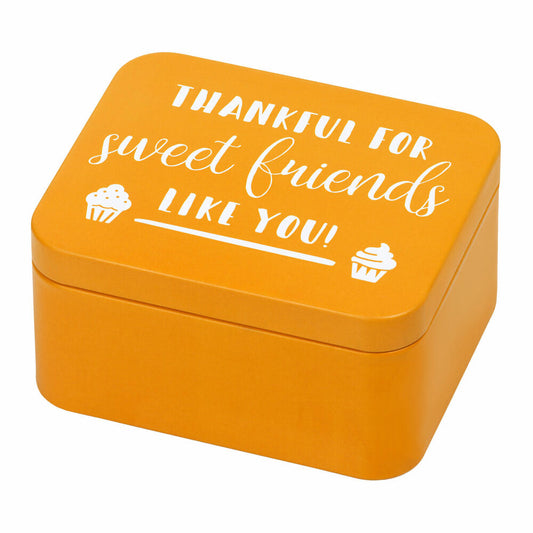 Birkmann gift box Sweet friends, tin can, gift box, box, tinplate, orange, 12 x 10 x 6 cm, 438095