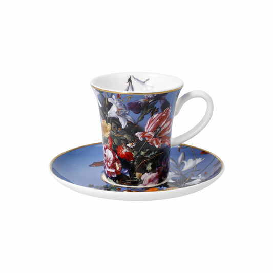 Goebel Espressotasse Jan Davidsz de Heem - Sommerblumen, mit Untertasse, Artis Orbis, Fine Bone China, Bunt, 100 ml, 67061601