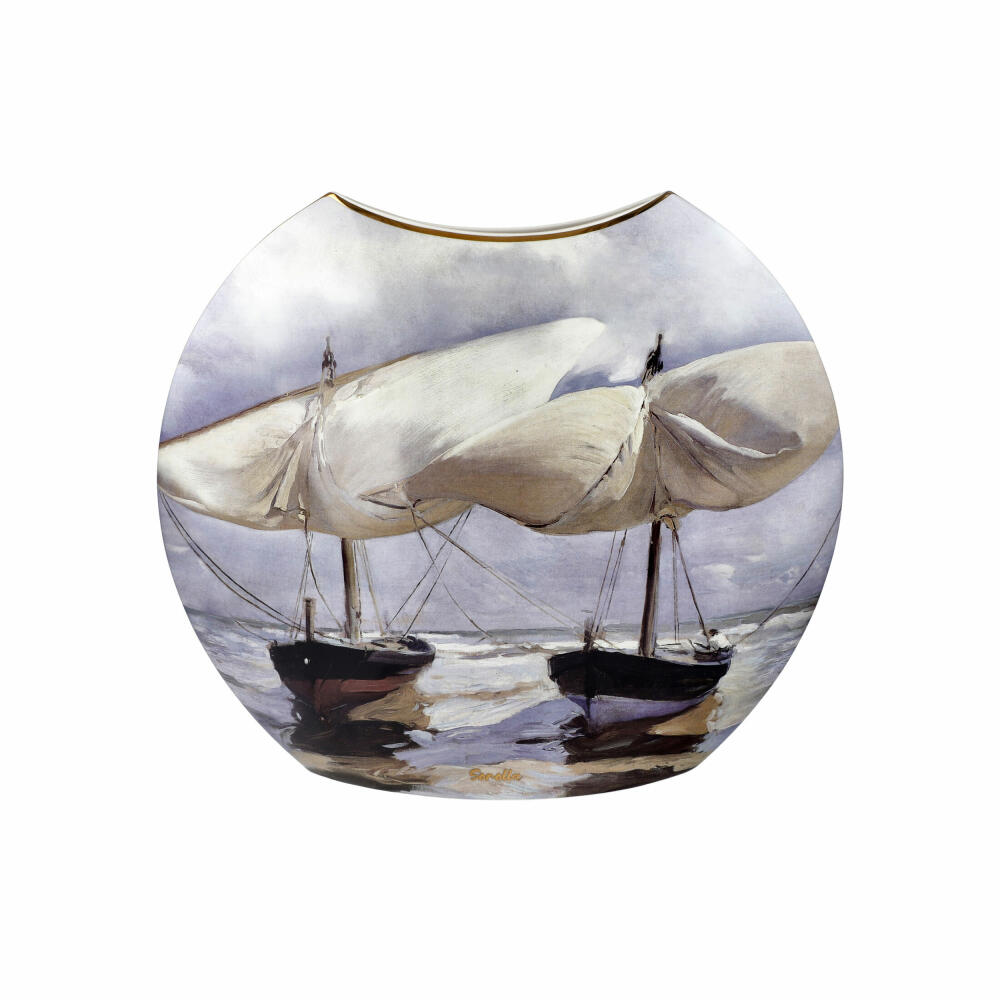 Goebel Vase Joaquin Sorolla - Boats / Seashore, Dekovase, Artis Orbis, Porzellan, Bunt, 30 cm, 67018101