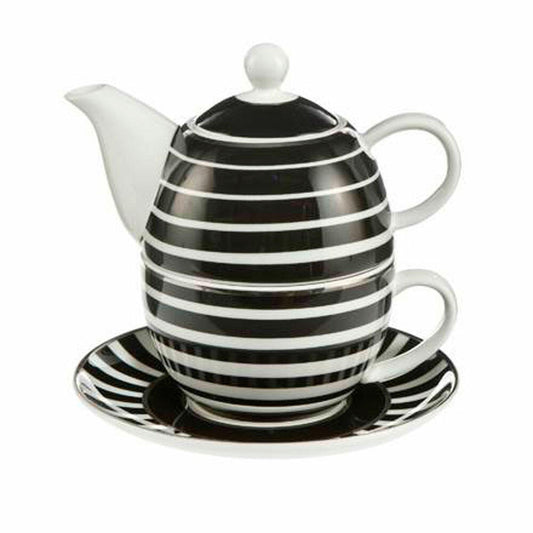 Goebel Stripes - Tea for One Chateau Black and White black and white New Bone China 27050651