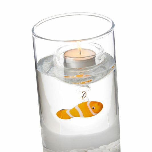Leonardo Mare Vase mit Fisch, 6er Set, Blumenvase, Windlicht, Teelichthalter, Schwimmkerze, Maritim, Dekoration, 20.5 cm, 085097