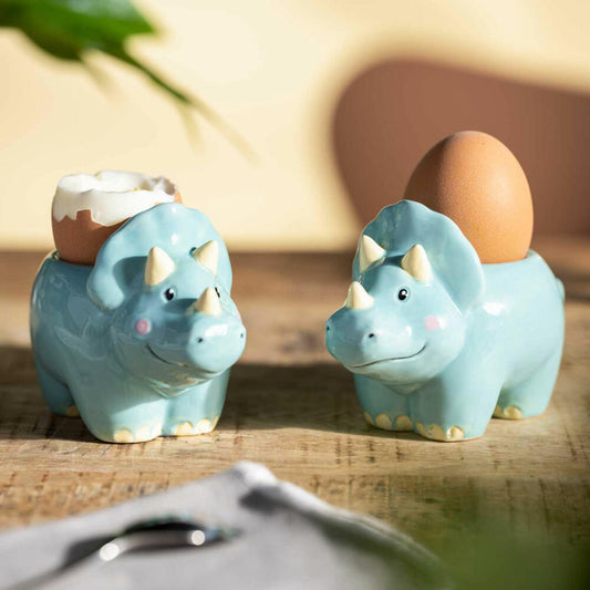 Leonardo Eierbecher Bambini Avventura Dinosaurier, Frühstücks-Ei-Becher, Keramik, Mehrfarbig, 077407