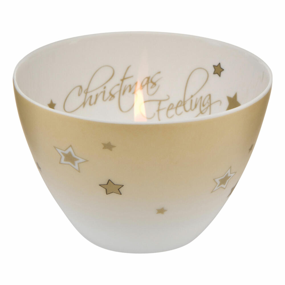 Goebel Weihnachten Christmas Feeling Sterne Teelicht, Tee Licht, Teelichter, Kerzen Halter, Porzellan, Champagne, 7.5 cm, 66915721