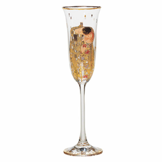 Goebel The Kiss - Champagne Glass Artis Orbis Gustav Klimt Colorful Glass