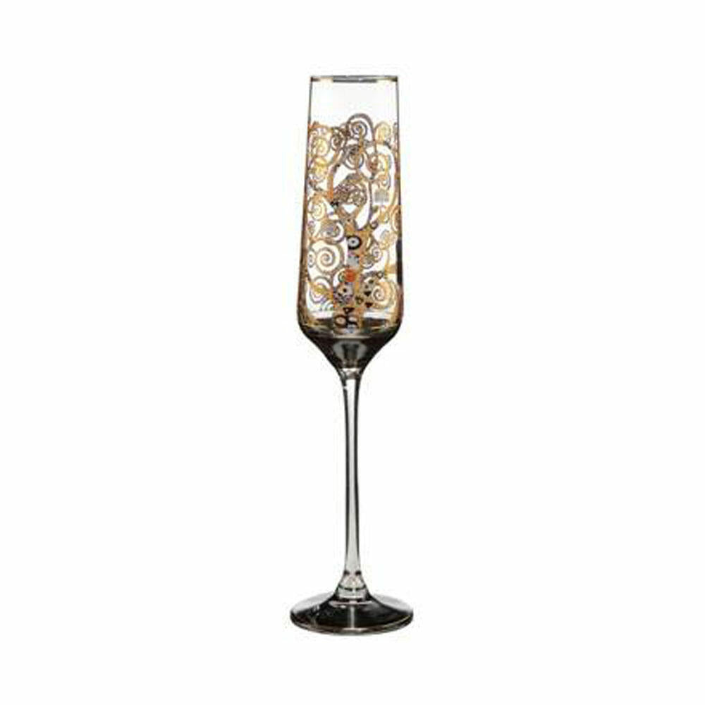 Goebel The Tree of Life - Champagne Glasses Artis Orbis Gustav Klimt Colored Glass 66913501