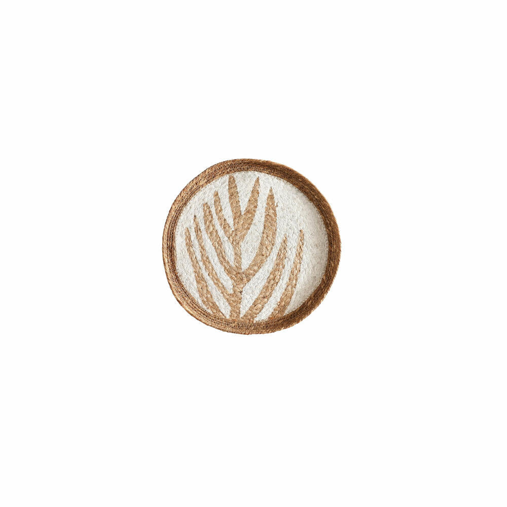 Gift Company Havanna Wand-/Tischdeko Blatt, Dekoration Wand, Tisch, Wanddeko, Jute, Weiß / Natur, Ø 30 cm, 1020203049