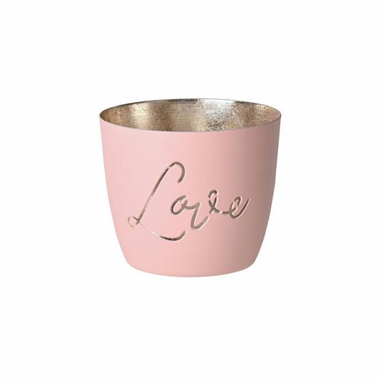 Gift Company Lantern Madras Love M, Tealight Holder, Candle Holder, Iron, Blush, Gold, 8.5 cm, 1030304062