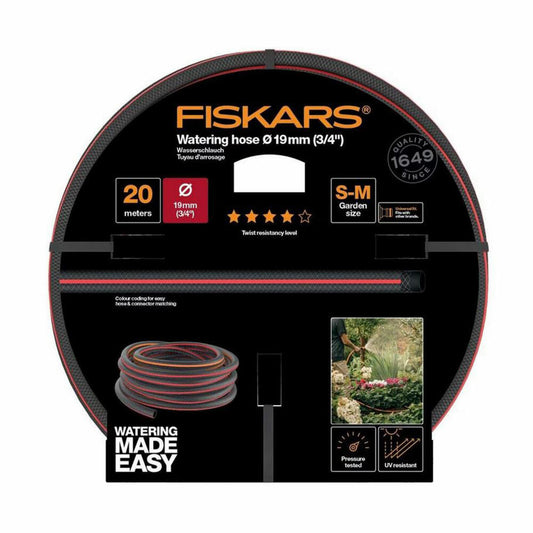 Fiskars water hose 19 mm, 20 m, garden hose, plastic, red, 1027110