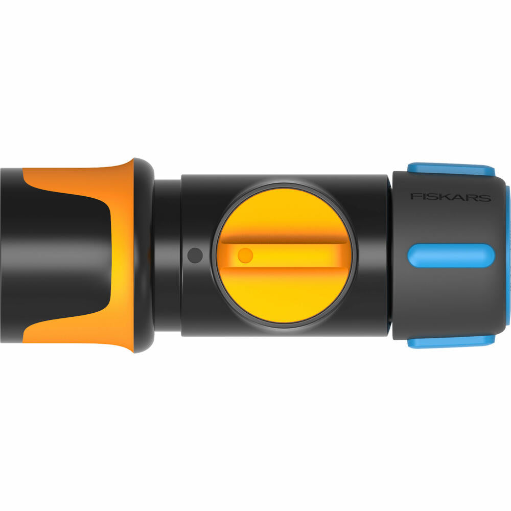 Fiskars hose connection On-Off 13-15 mm, hose connector, hose connector, plastic, black, blue, orange, 1027086