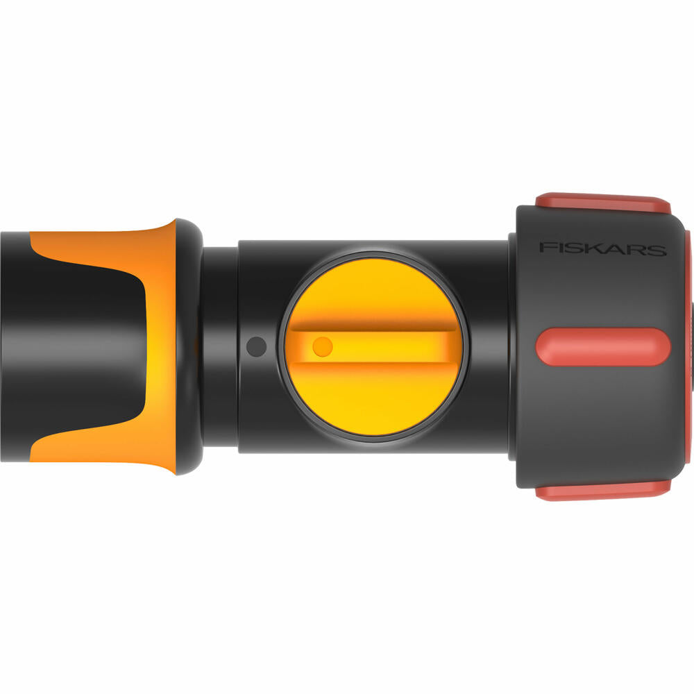 Fiskars Schlauchanschluss On-Off 19 mm, Schlauchverbinder, Schlauchkonnektor, Kunststoff, Schwarz, Rot, Orange, 1027087