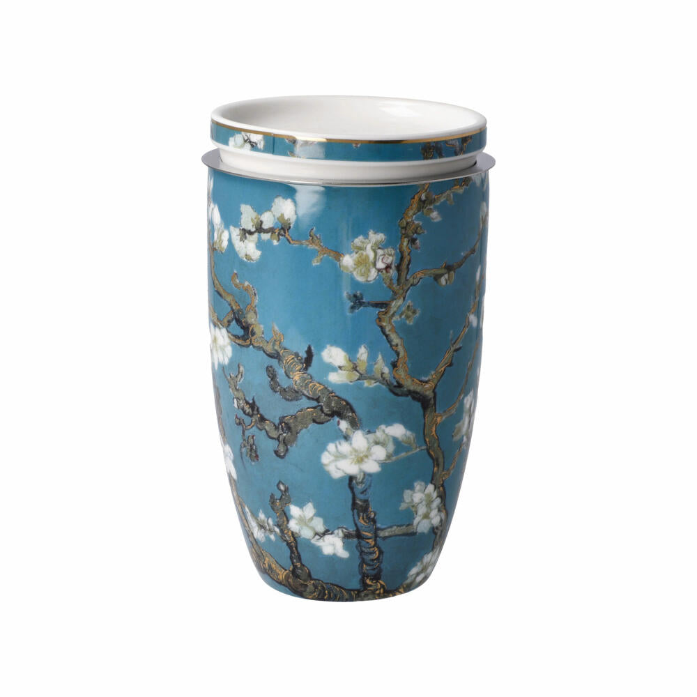 Goebel Teetasse mit Deckel und Sieb Vincent van Gogh - Mandelbaum Blau, Artis Orbis, Fine Bone China, Bunt, 450 ml, 67072011