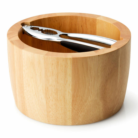 Continenta nut shell with quality cracker, nut cracker, nut opener, nut cracker, rubberwood, Ø 19 cm, 3091