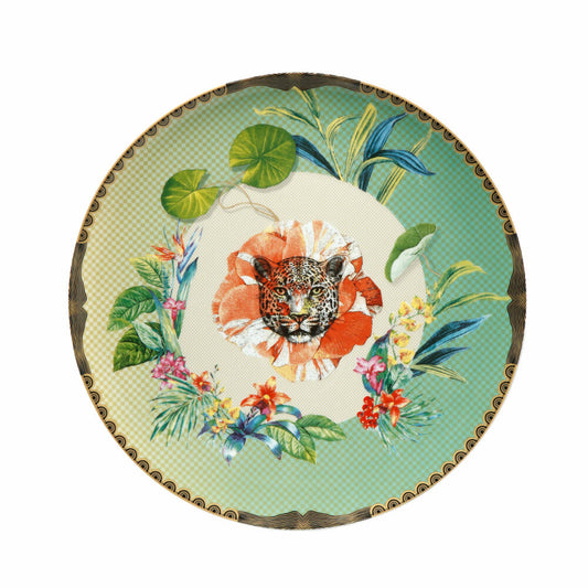 Goebel Plate Elephant Leopard Red, Decorative Plate, Bowl, Porcelain, Colorful, Ø 33 cm, 70000691