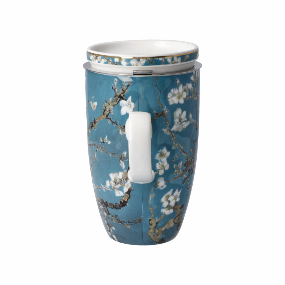 Goebel Teetasse mit Deckel und Sieb Vincent van Gogh - Mandelbaum Blau, Artis Orbis, Fine Bone China, Bunt, 450 ml, 67072011