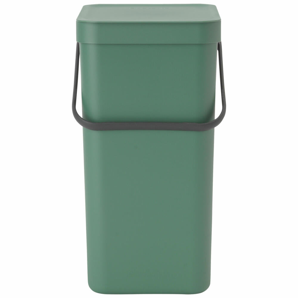 Brabantia Abfallbehälter Sort & Go, Abfalleimer, Mülleimer, Kunststoff, Fir Green, 16 L, 129827