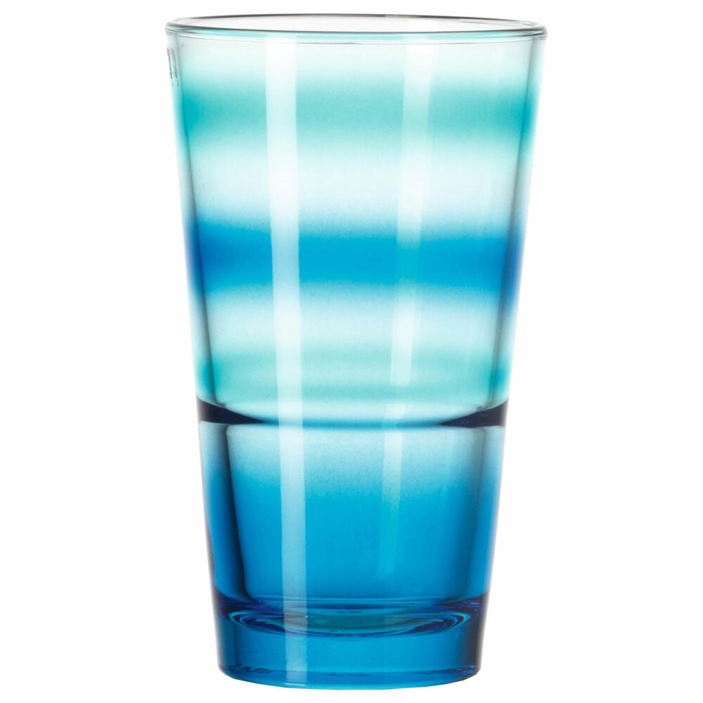 Leonardo Trinkglas EVENT, Wasserglas, Becher, Glas, Blau gestreift, 240 ml, 012282