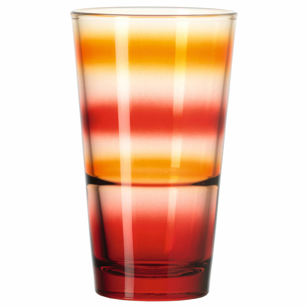 Leonardo Trinkglas EVENT, Wasserglas, Becher, Glas, Rot gestreift, 240 ml, 012281