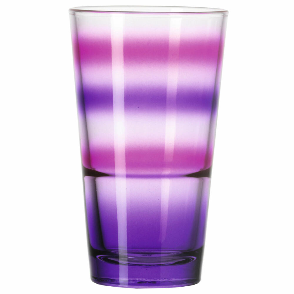 Leonardo Trinkglas EVENT, Wasserglas, Becher, Glas, Lila gestreift, 240 ml, 012280